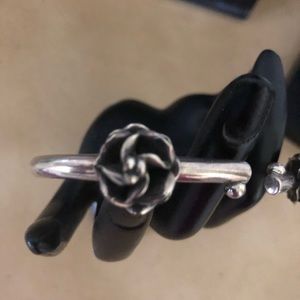 Sterling Silver Rose cuff bracelet